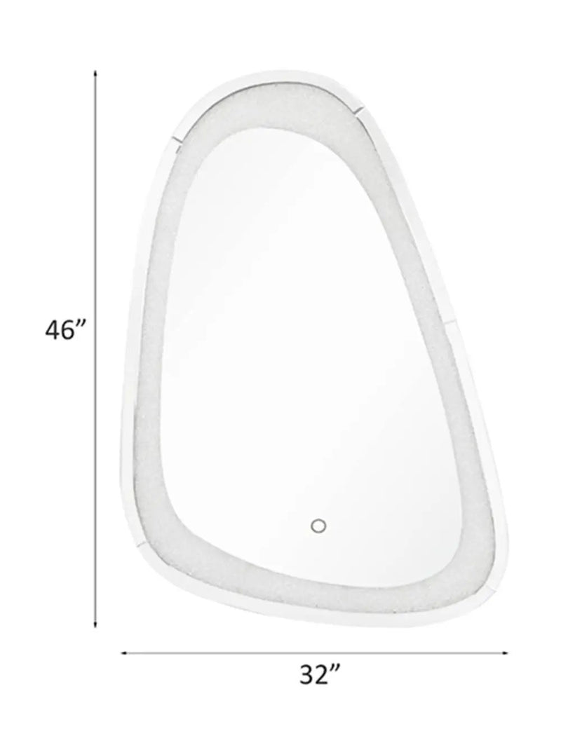 Noralie - 46" Accent Mirror With LED - Mirrored & Faux Diamonds by Unique Piece Furniture