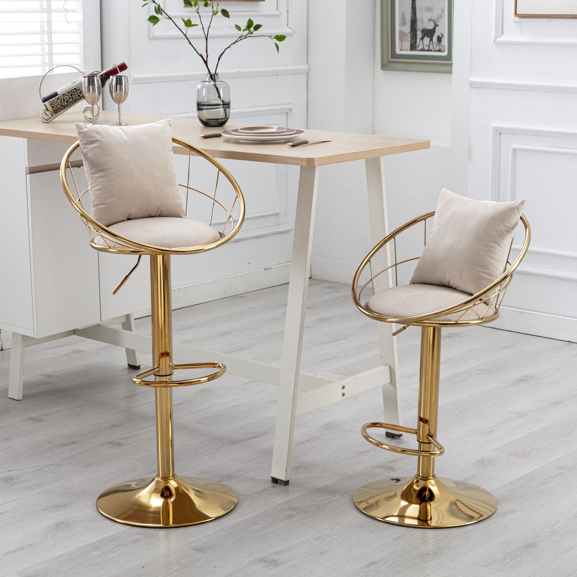 Unique Design Bar Chair, 360 Degree Rotation, Adjustable Height, Suitable For Dining Room And Bar by HouseOfZazla