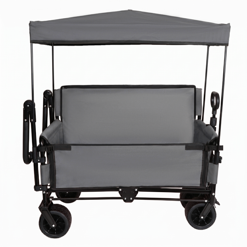 3-in-1 Folding Wagon Cart with Bench Seat, Canopy & Storage by HouseOfZazla