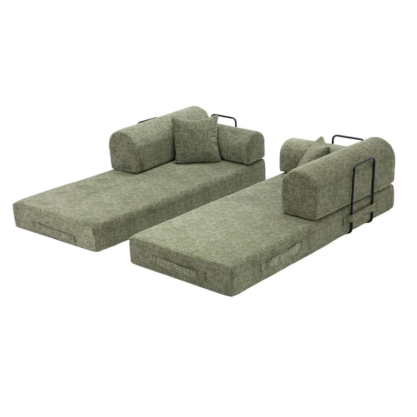 Modern 2 Tone Fabric Convertible Sleeper Sofa Bed by HouseOfZazla
