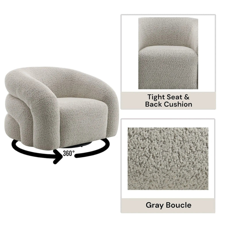 Irma - Chair With Swivel - Gray by Unique Piece Furniture
