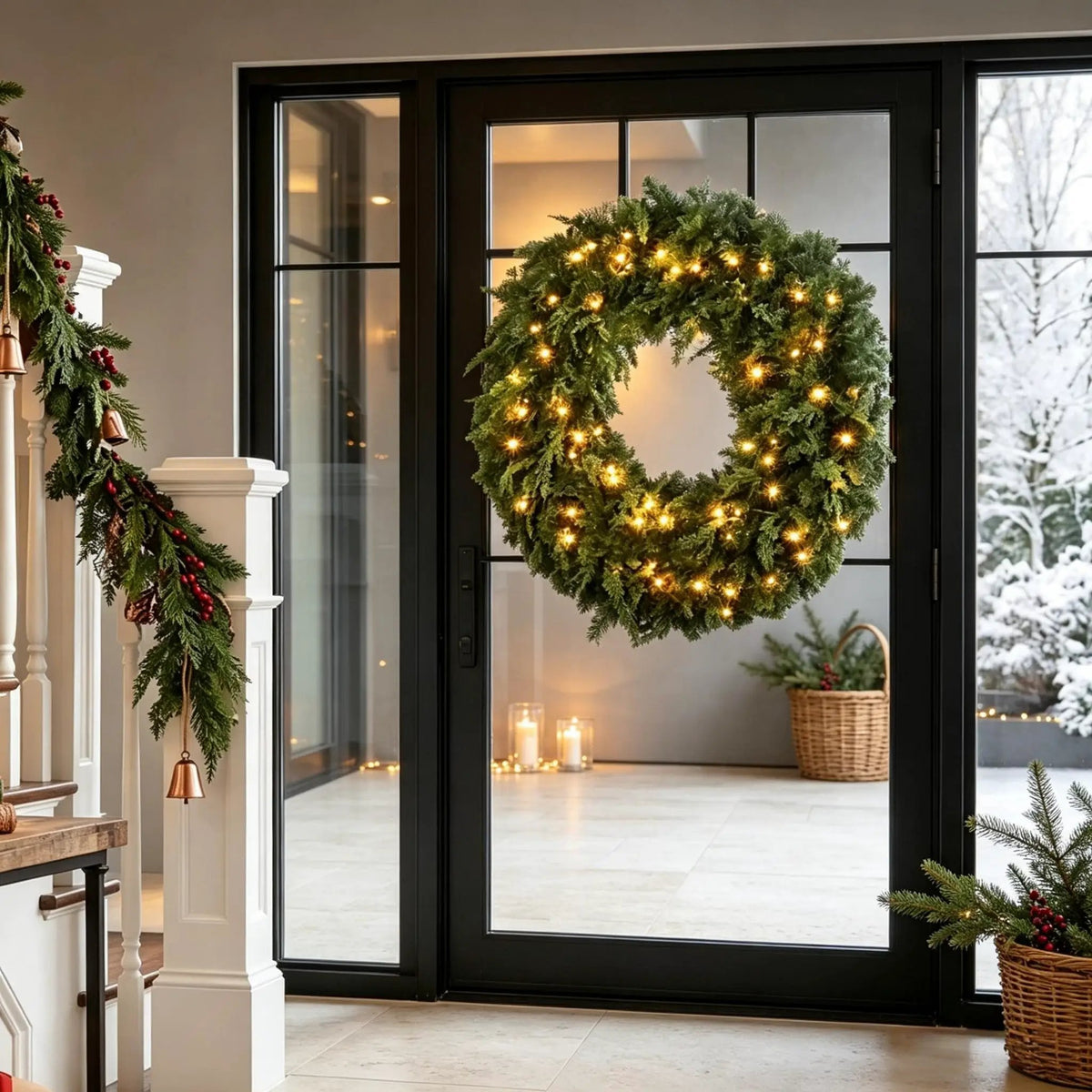 36-Inch Pre-Lit Crestwood Spruce Artificial Christmas Wreath by HouseOfZazla
