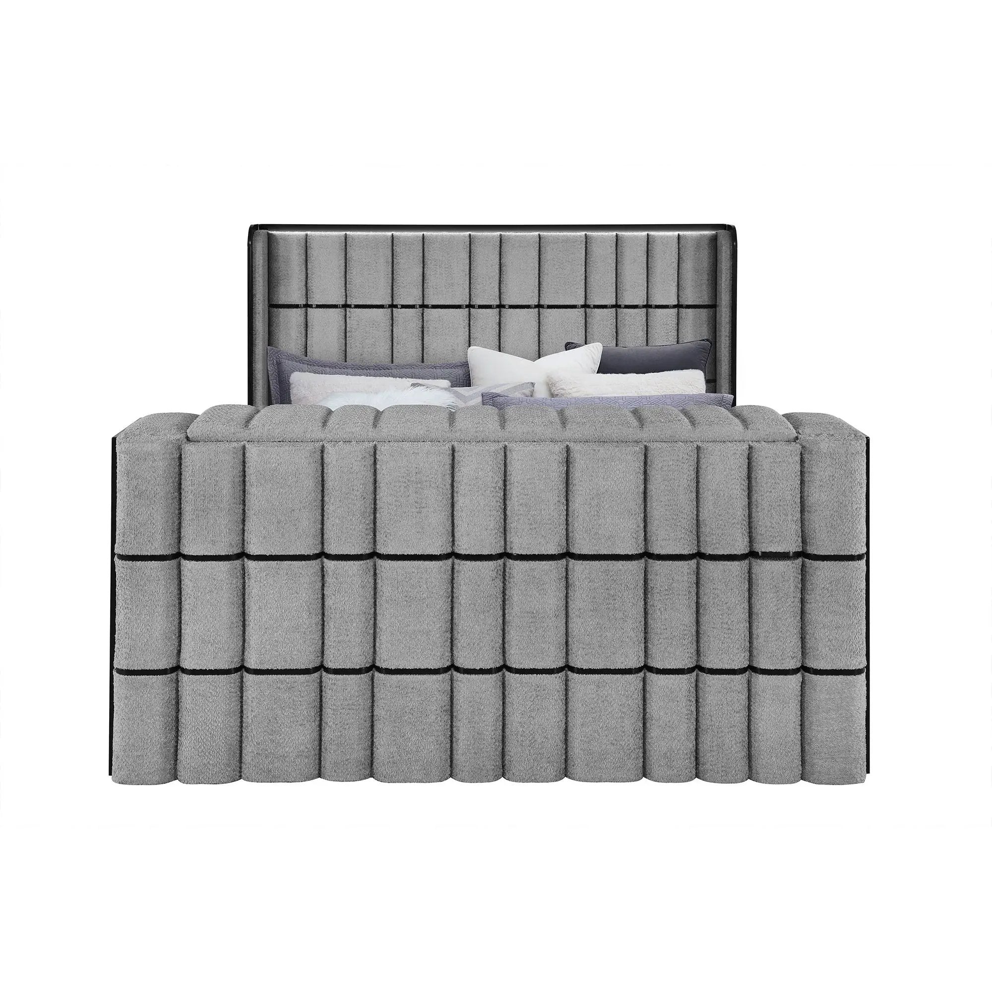 Isaiah - 5 Piece Bedroom Set With TV Lift-LED, Speakers And Fireplace by HouseOfZazla