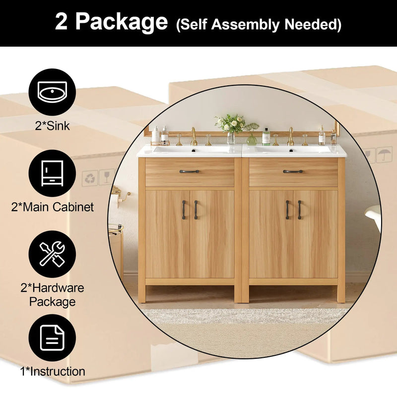 48" Bathroom Vanity with Solid Wood Frame by HouseOfZazla