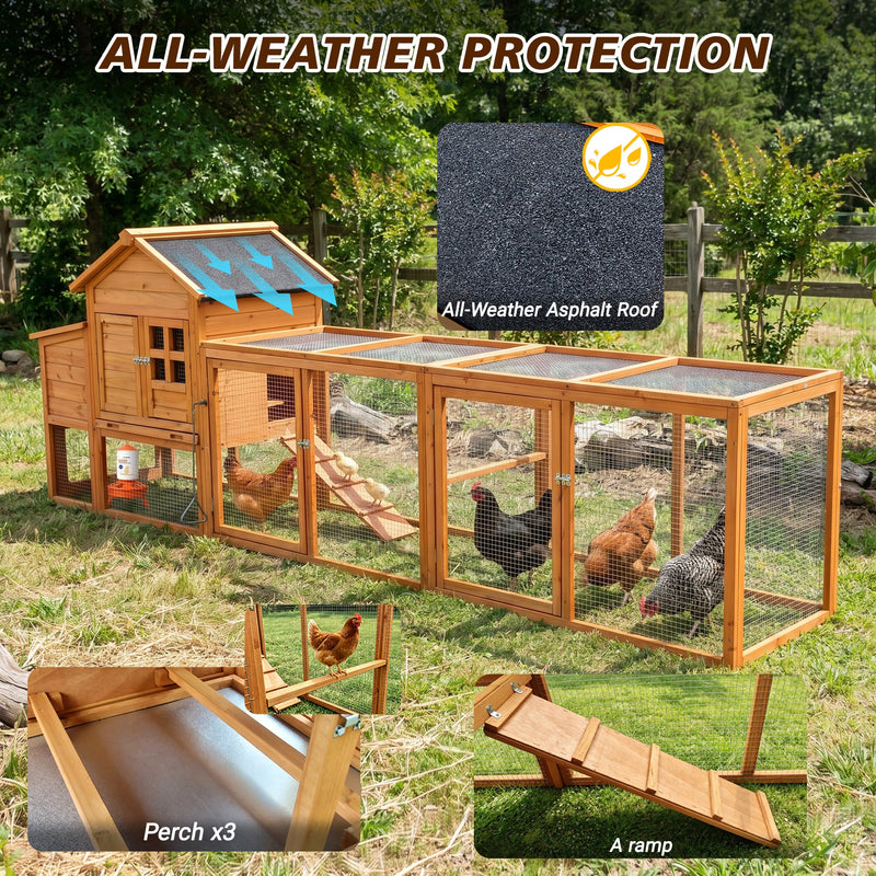 Large Chicken Coop with Nest Box and Run by HouseOfZazla
