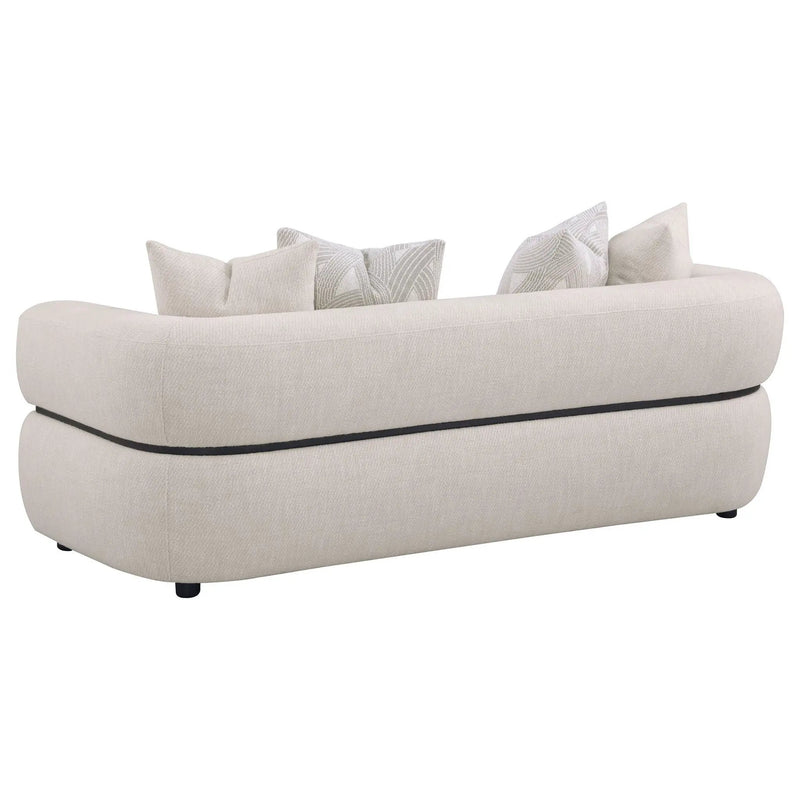 Jeanette 3-piece Fabric Upholstered Round Arm Sofa Set Beige by Unique Piece Furniture