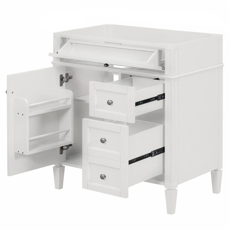 Bathroom Vanity With 2 Drawers And Tip-Out Drawer, Storage Cabinet by HouseOfZazla