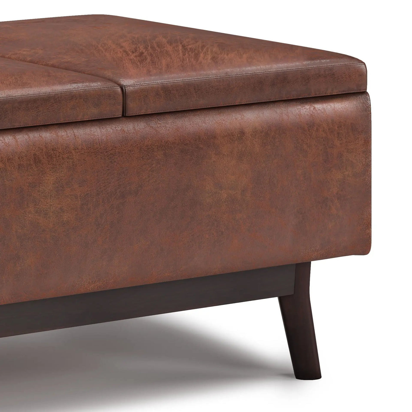 Owen - Tray Top Small Coffee Table Upholstered Storage Ottoman by HouseOfZazla
