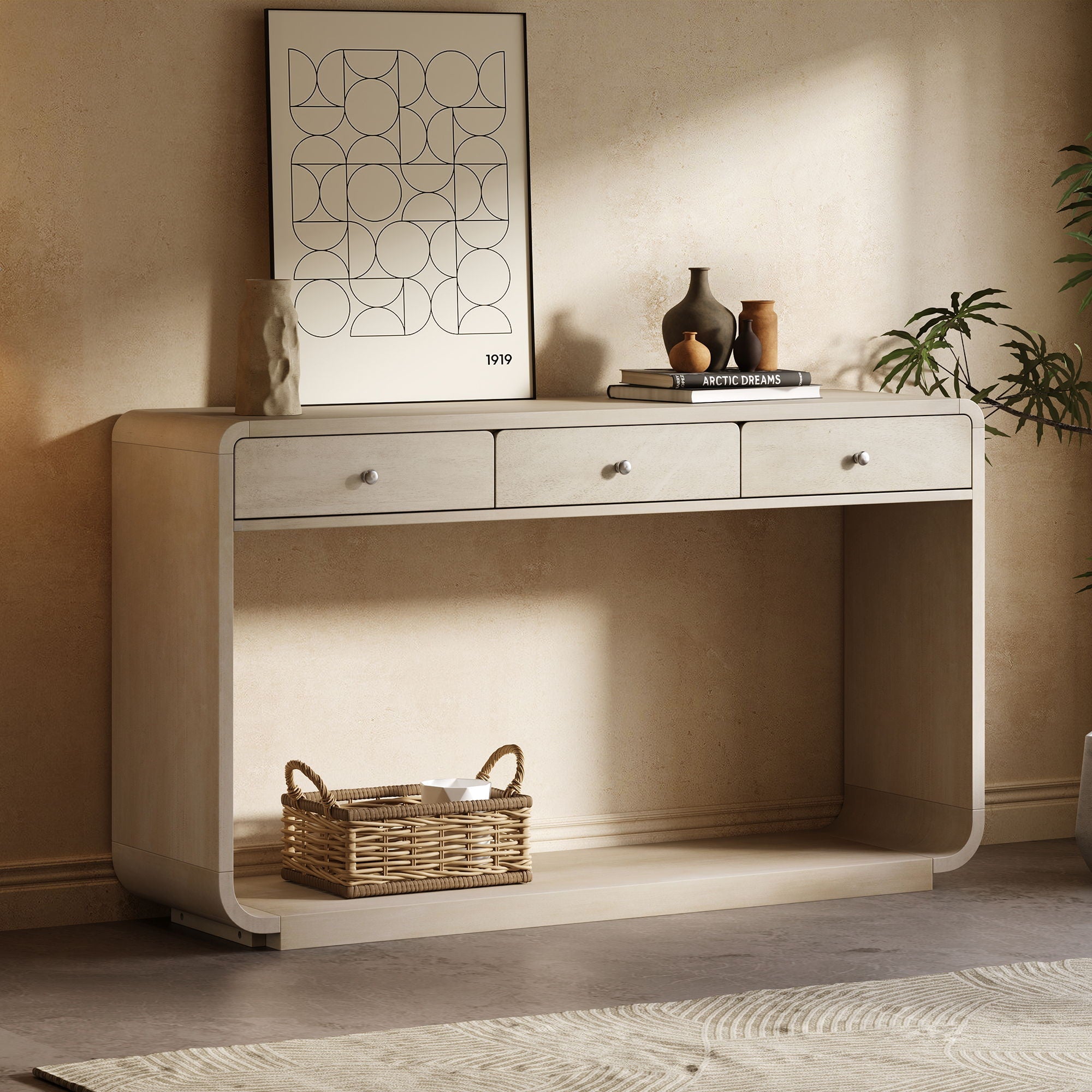 Console Table With 3 Drawers And Display Shelf by HouseOfZazla