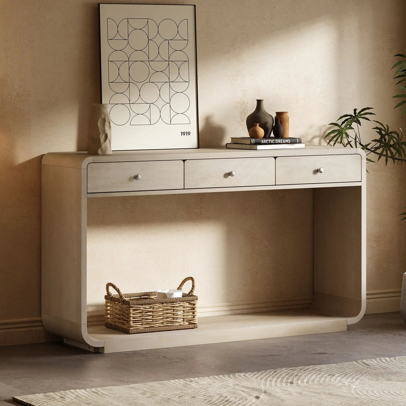 Console Table With 3 Drawers And Display Shelf by HouseOfZazla