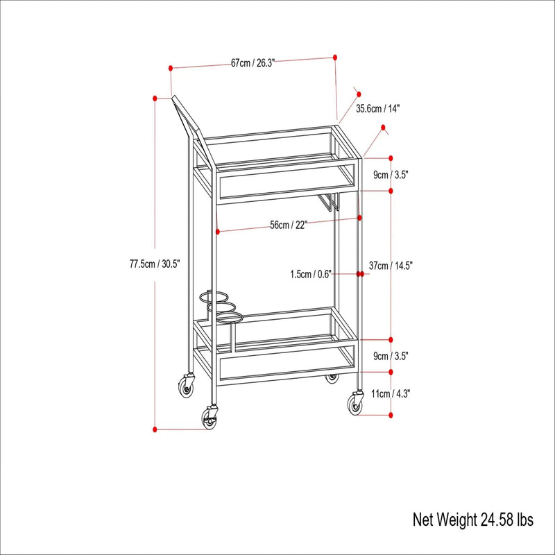 Watts - Bar Cart - Chrome by Unique Piece Furniture