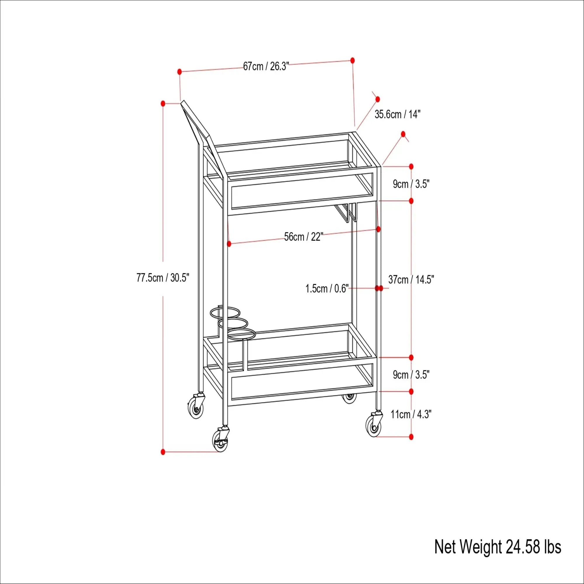 Watts - Bar Cart - Chrome by HouseOfZazla