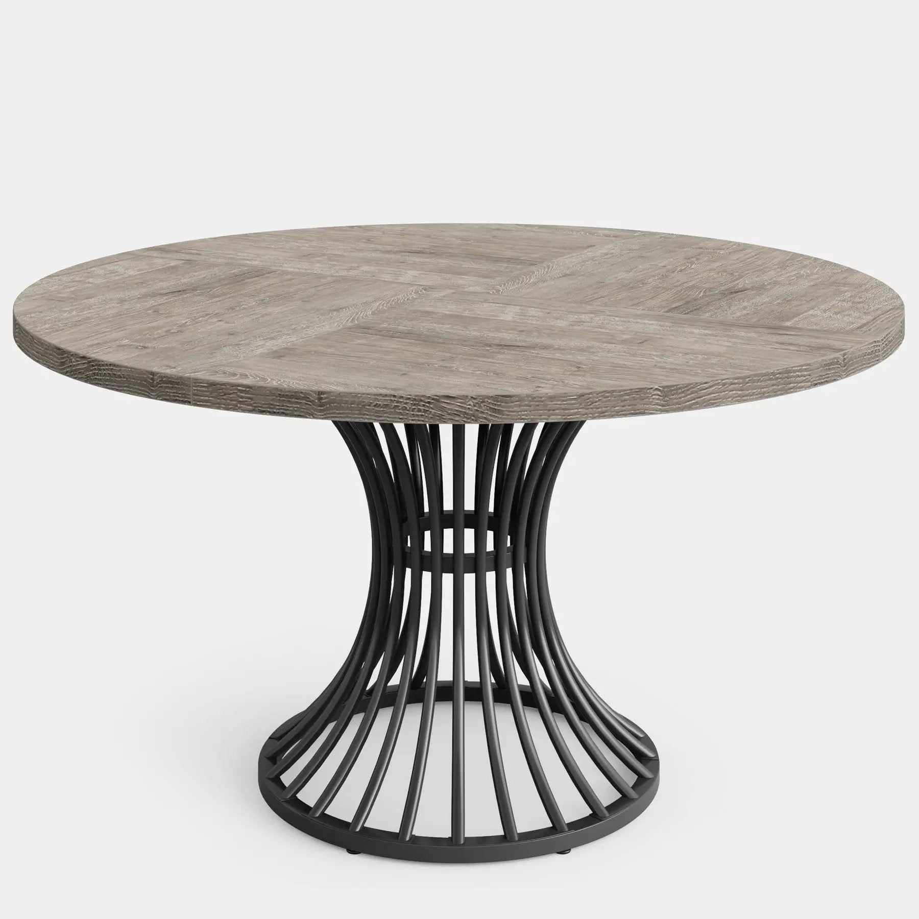 Round Dining Table For 4 - 6, (Table Only) - Gray / Black by HouseOfZazla
