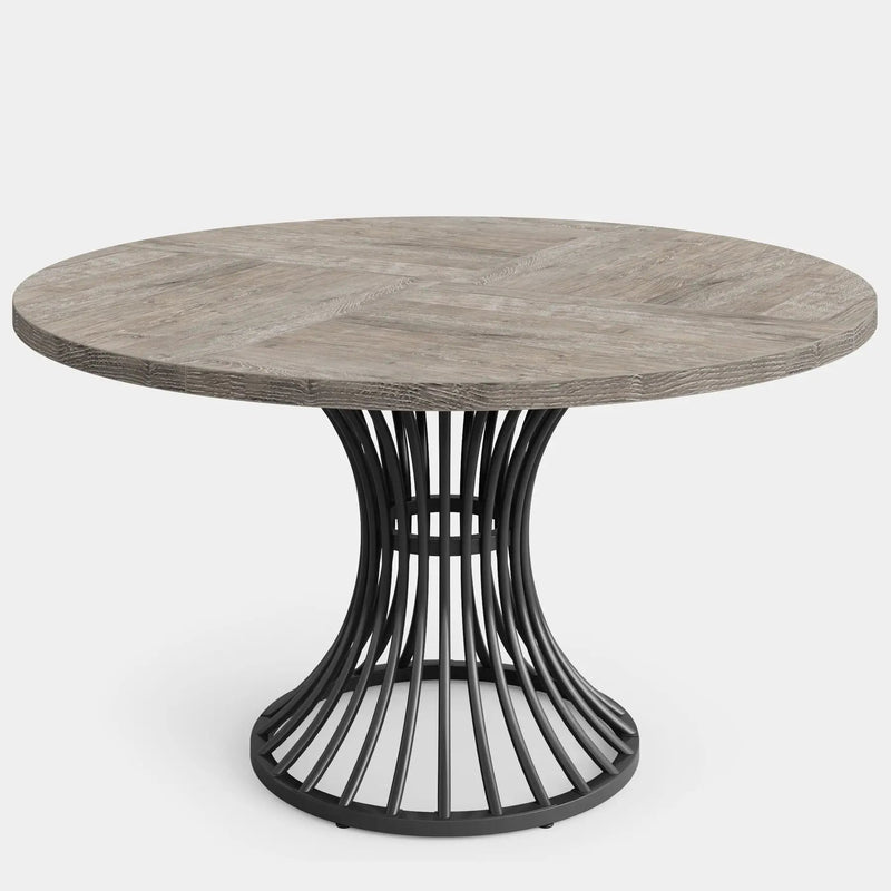 Round Dining Table For 4 - 6, (Table Only) - Gray / Black by HouseOfZazla