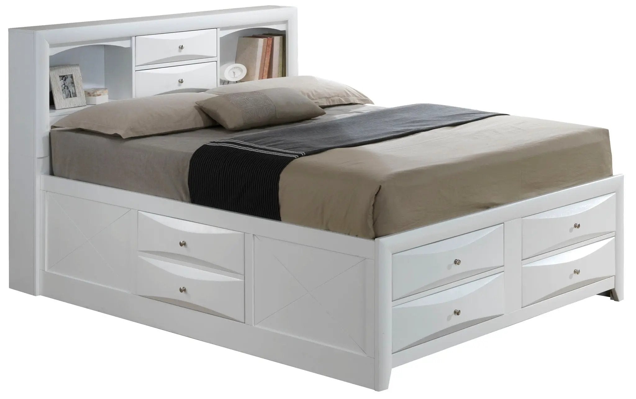 Modern Design Storage Bed With Bookcase Headboard by HouseOfZazla