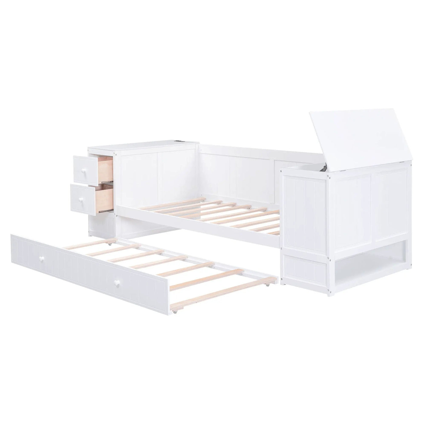 Daybed With Storage Arms, Trundle And Charging Station by HouseOfZazla