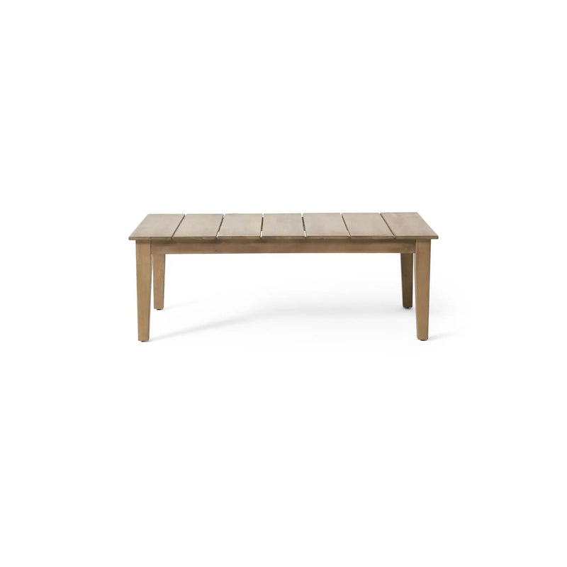 Outdoor Coffee Table With Slat Panel Top - Light Brown by HouseOfZazla