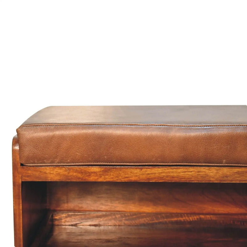 Buffalo - Hide Pull Out Shoe Storage Bench by Unique Piece Furniture