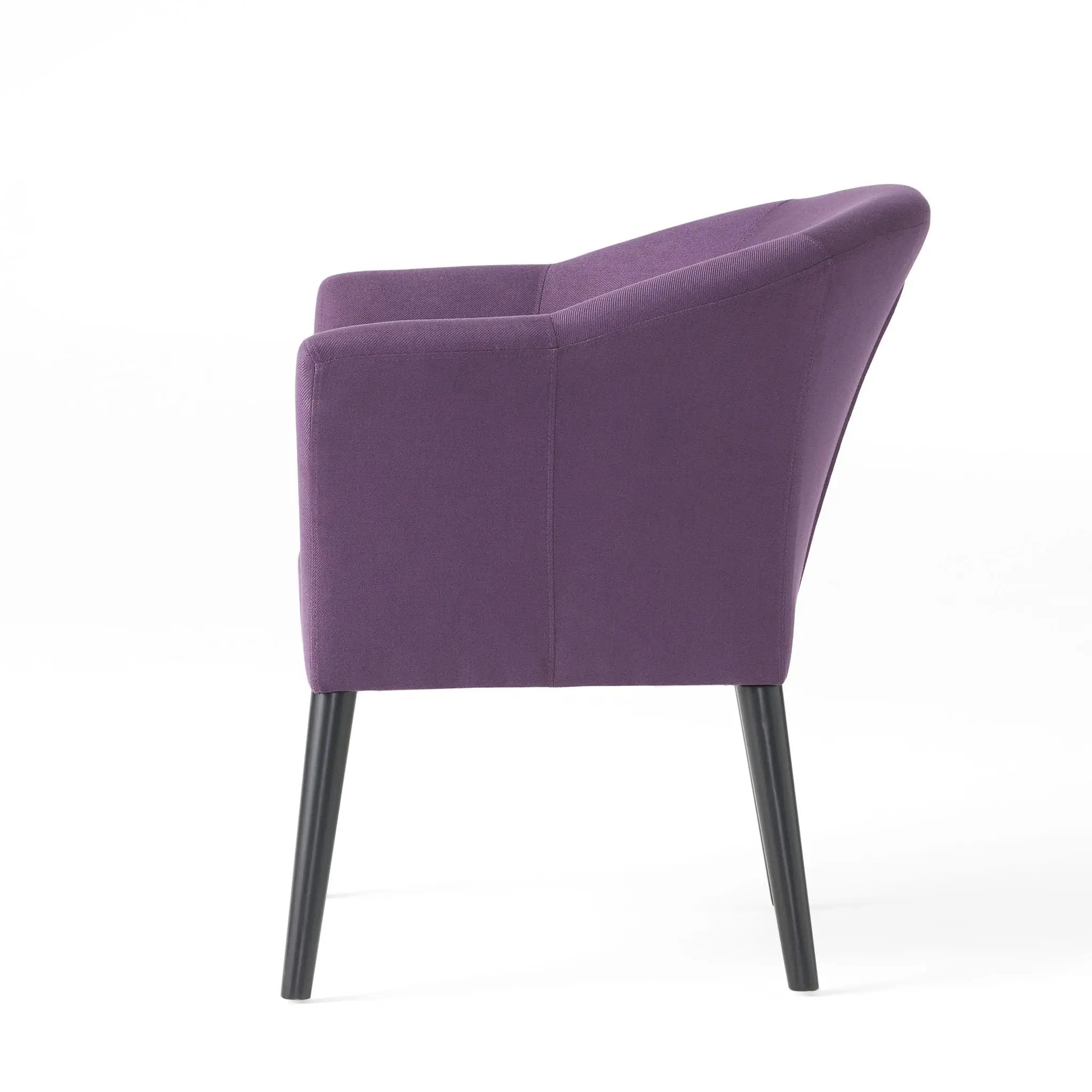 Fabric Arm Chair With Wooden Legs And Cushioned Seat - Plum by HouseOfZazla