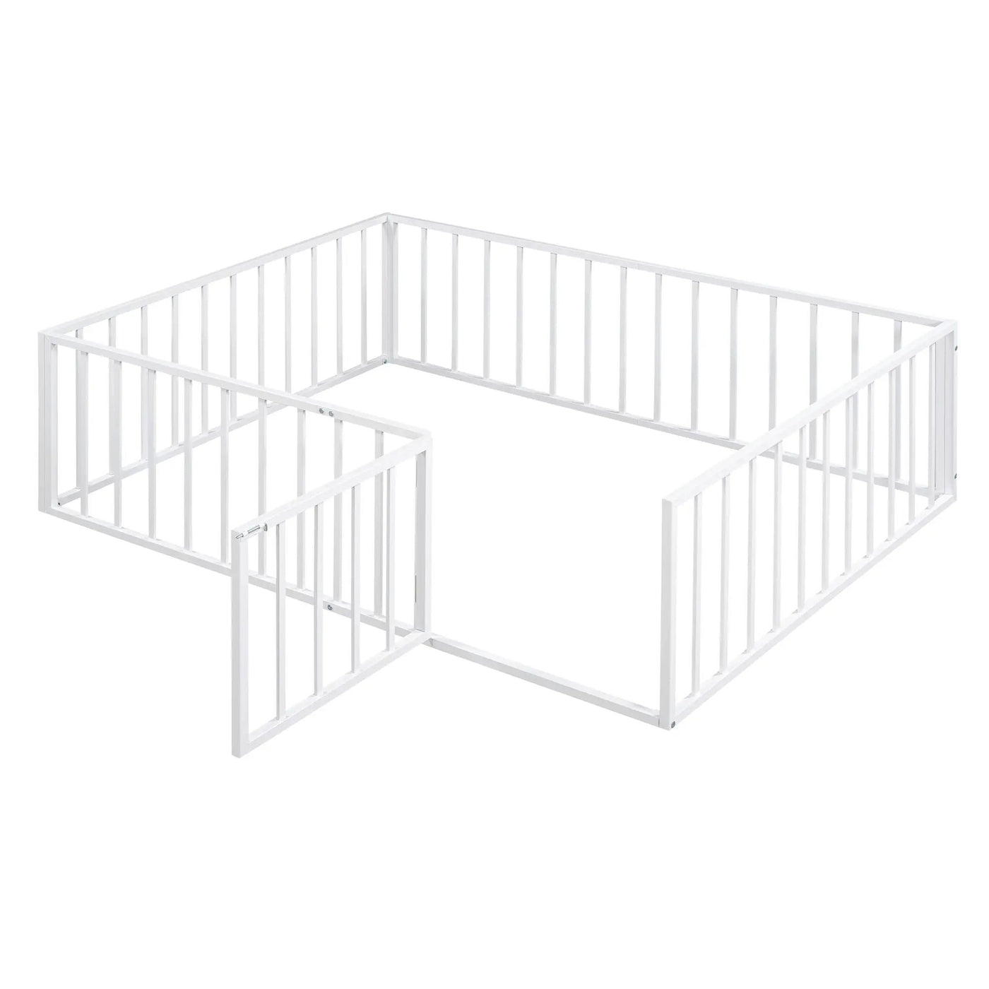 Metal Floor Bed Frame With Fence And Door by Unique Piece Furniture