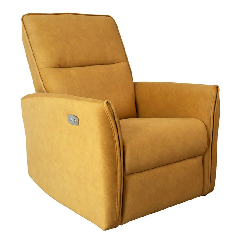 Suede Recliner Chair - Dark Yellow by HouseOfZazla