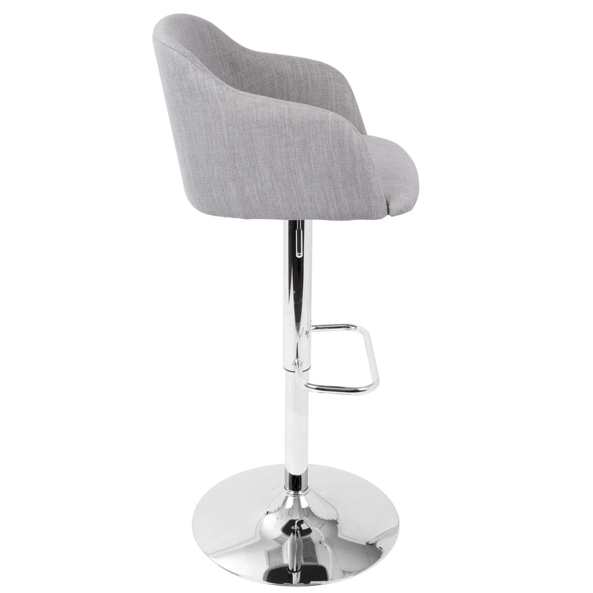 Daniella - Contemporary Adjustable Barstool With Swivel - Light Gray by HouseOfZazla