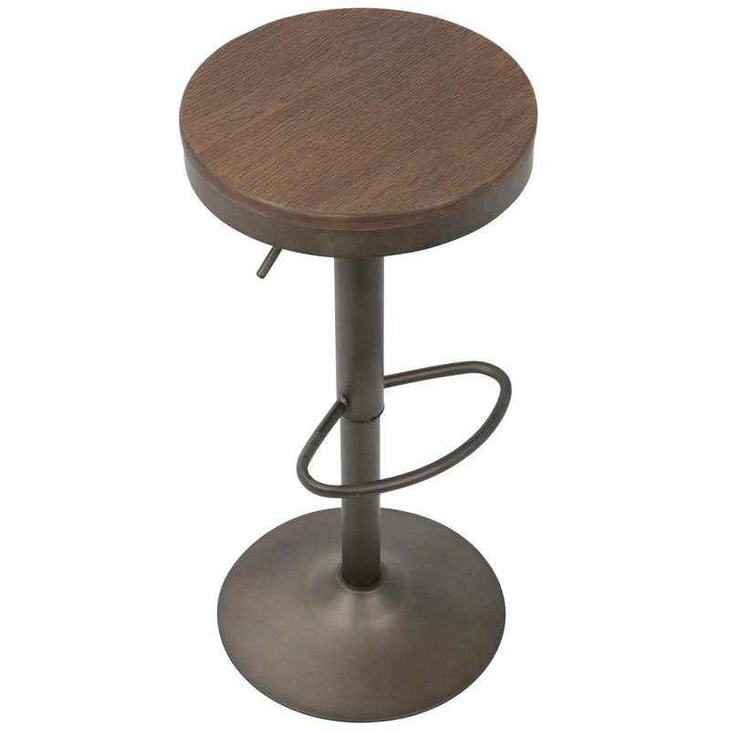 Dakota - Industrial Design Adjustable Barstool (Set of 2) by HouseOfZazla