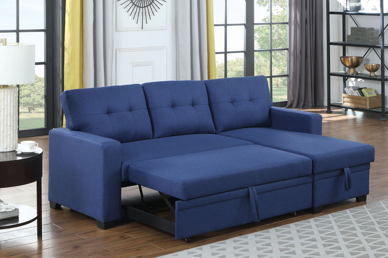 Upholstered Pull Out Sectional Sofa With Chaise by HouseOfZazla