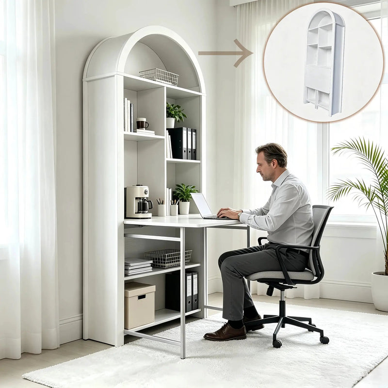 Folding Craft Desk with Storage Shelves by HouseOfZazla