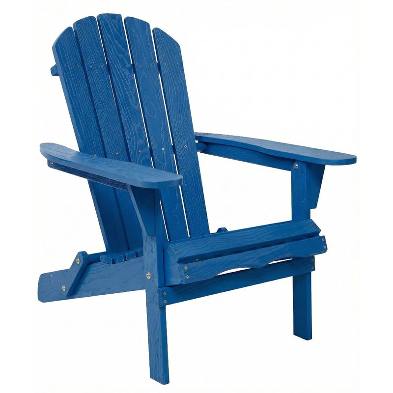Outdoor Folding Adirondack Chair With Pre-Assembled BackRest & SeatBoard Patio - Navy Blue by HouseOfZazla