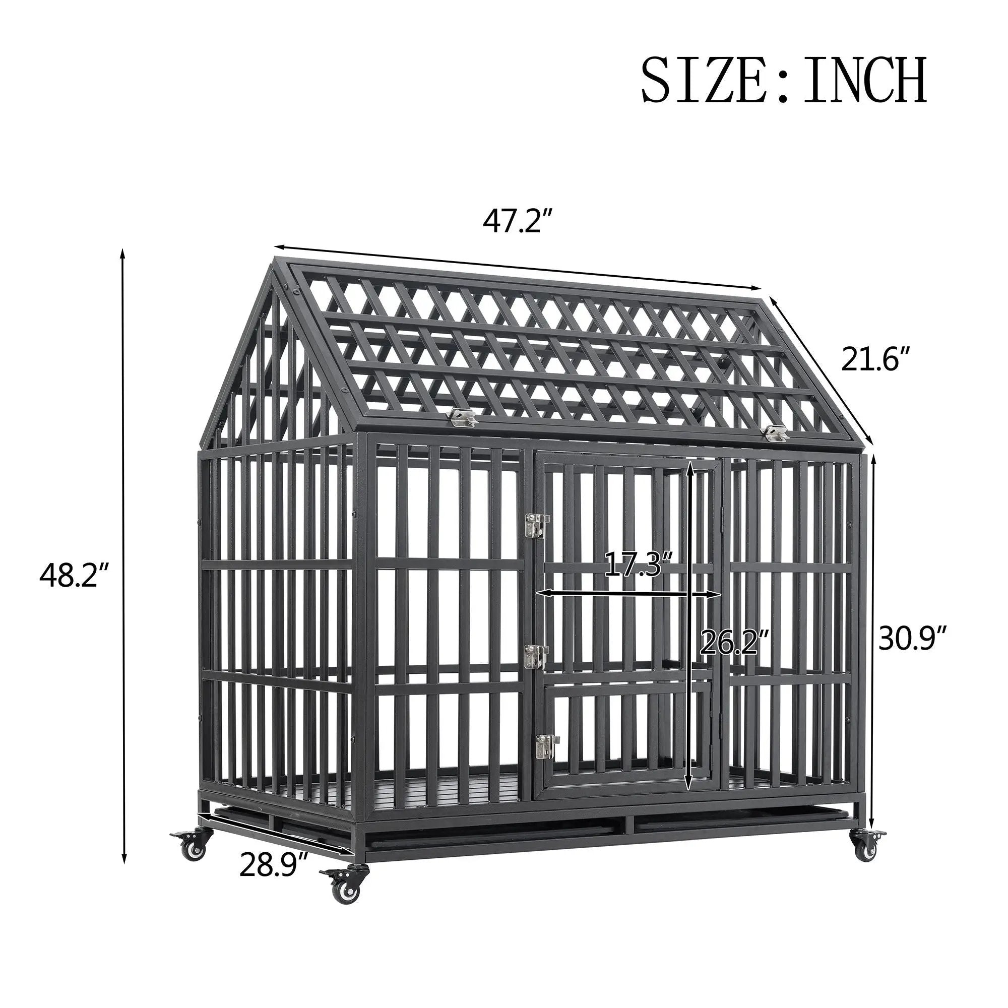 Heavy Duty Dog Crate Lockable Wheels by HouseOfZazla