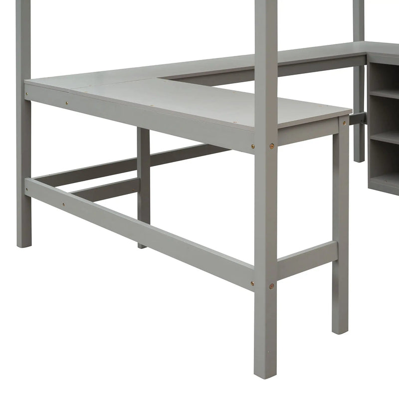 Loft Bed With Shelves With Desk