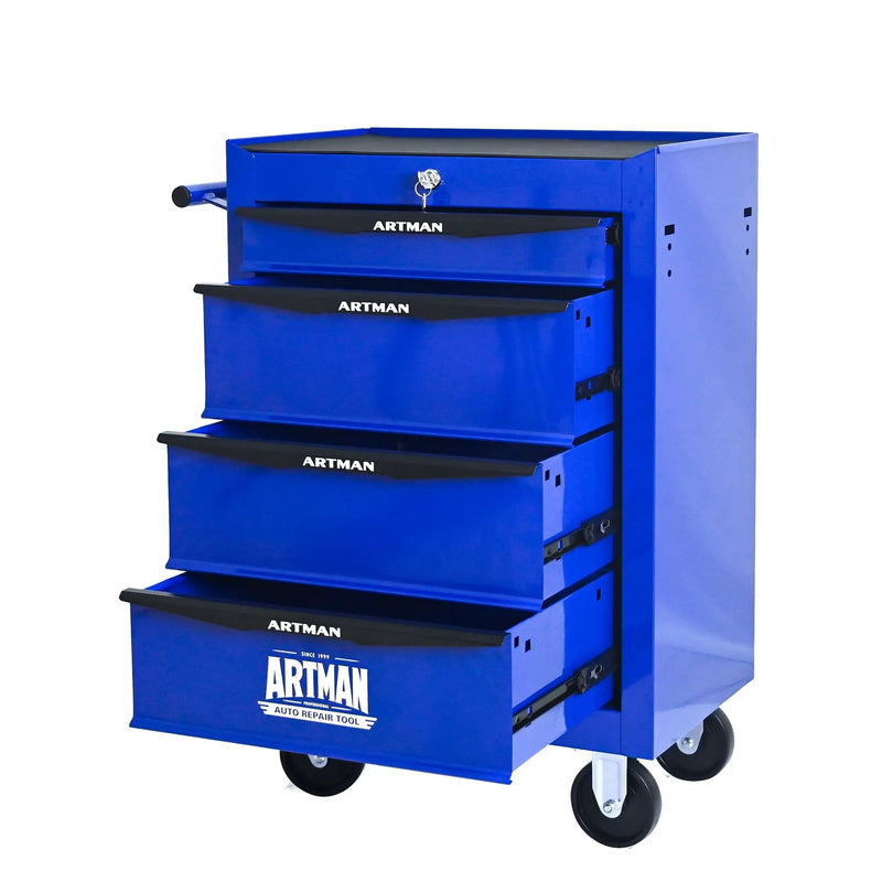 Rolling Metal Tool Chest With Drawers, Steel Storage Cabinet With Ball Bearing Slides by HouseOfZazla