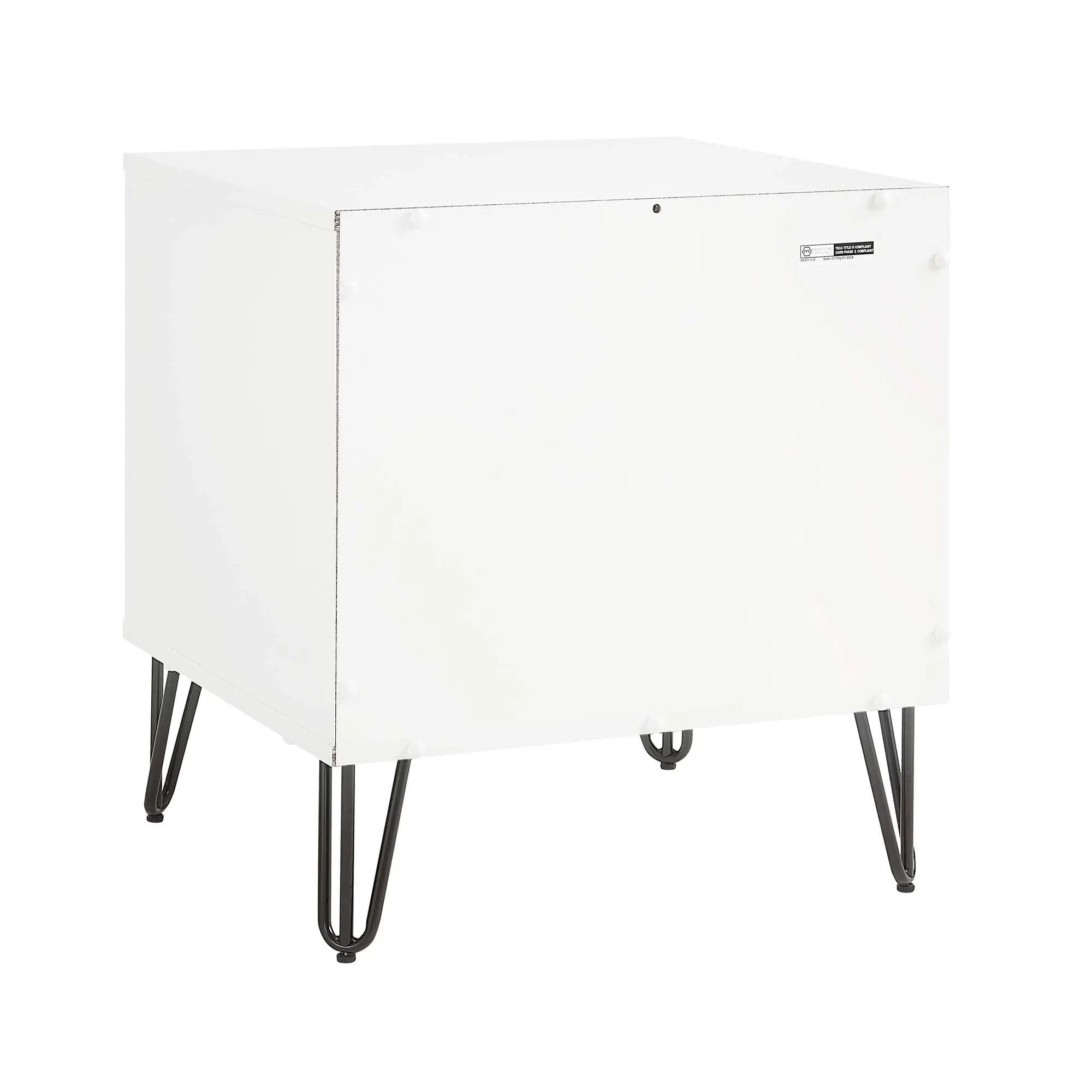 Dumbo - Fluted Nightstand With 2 Drawers - Gray / White by HouseOfZazla