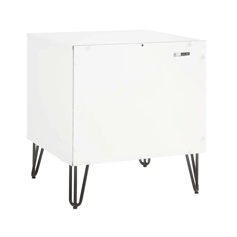 Dumbo - Fluted Nightstand With 2 Drawers - Gray / White by HouseOfZazla
