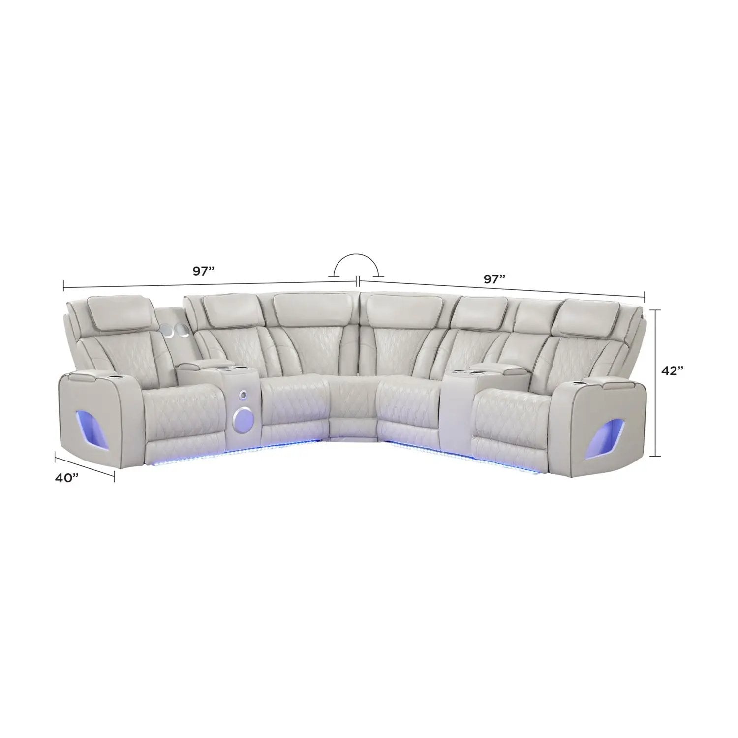Fortuner - Power Recliner Sectional Sofa by HouseOfZazla