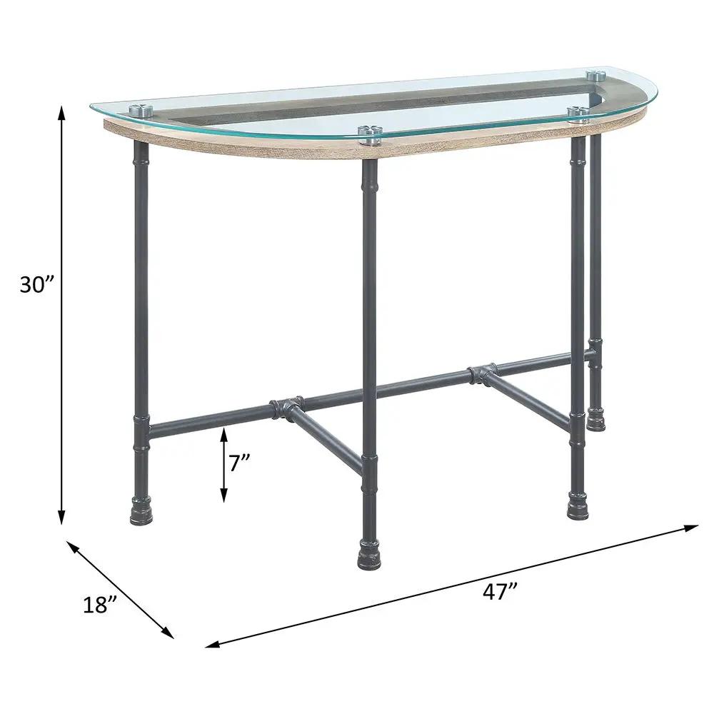 Brantley - Sofa Table - Clear Glass & Sandy Gray by Unique Piece Furniture
