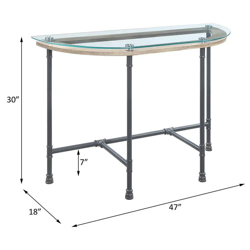 Brantley - Sofa Table - Clear Glass & Sandy Gray by Unique Piece Furniture