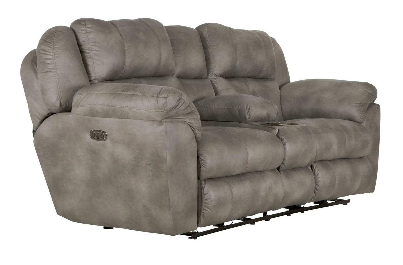 Ferrington - Power Lay Flat Reclining Console Loveseat with Power Adjustable Headrest & Lumbar by Unique Piece Furniture