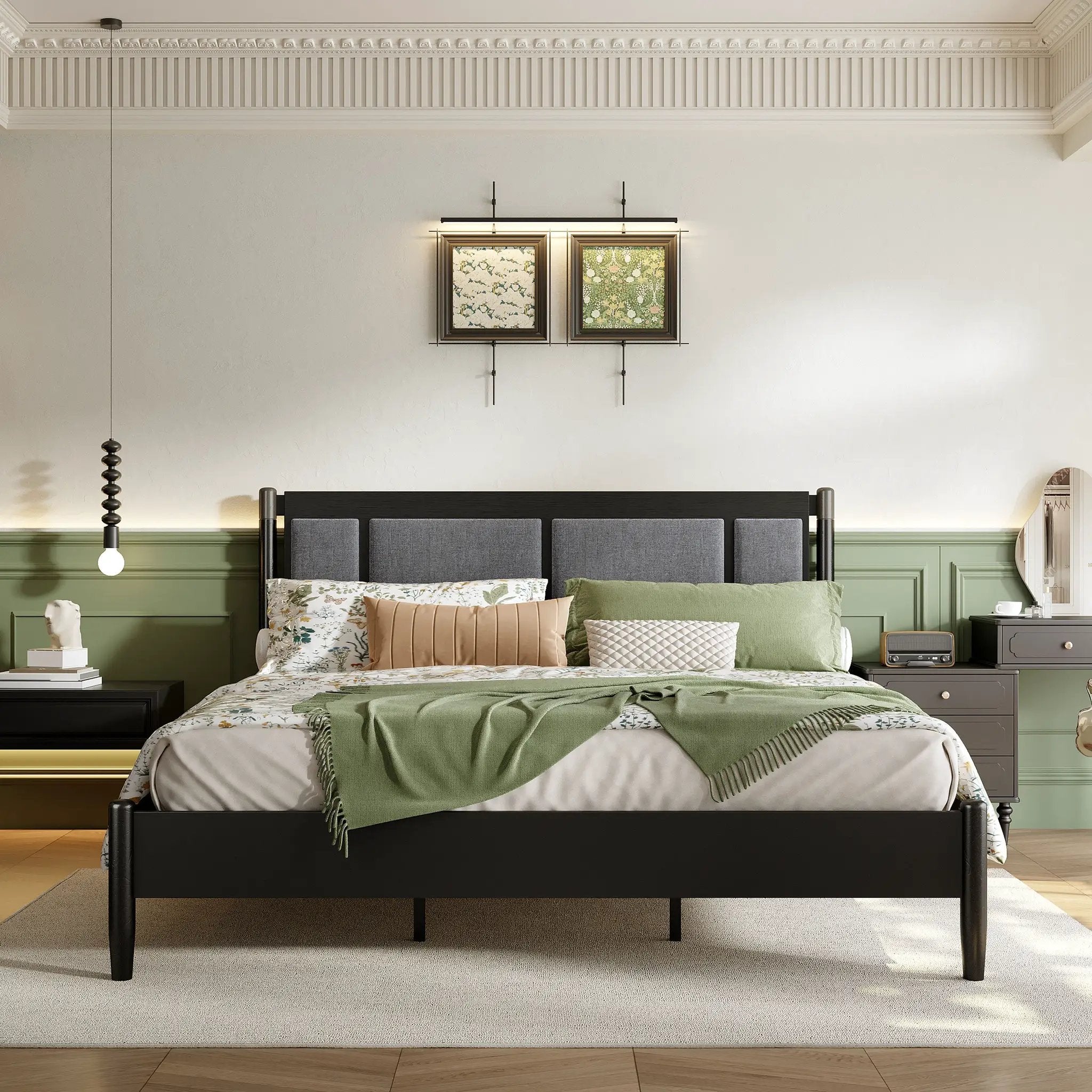 Solid Wood King Bed, Heavy Duty Support Without a Box Spring by HouseOfZazla