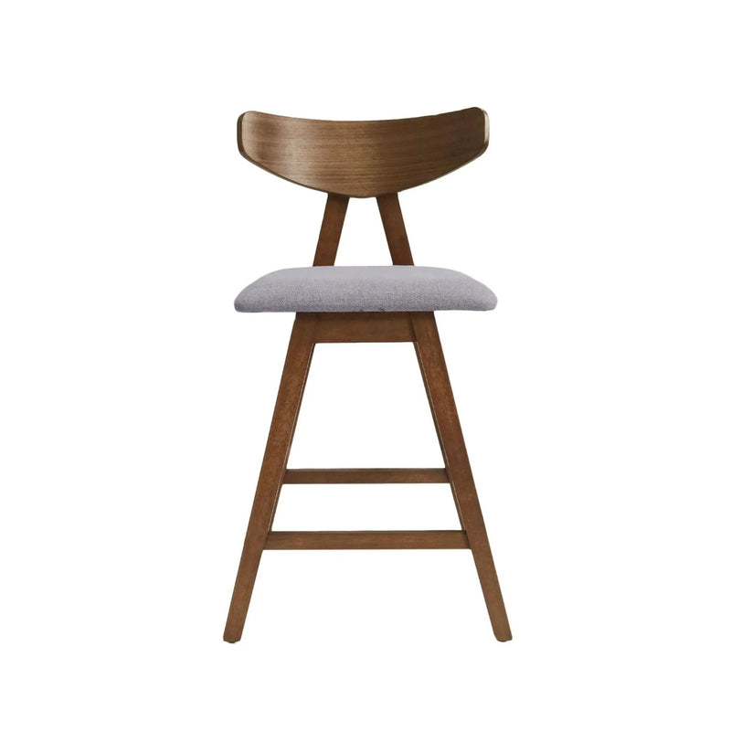 Mid Century Modern Counter Stool With V Shape Frame And Upholstered Seating by HouseOfZazla