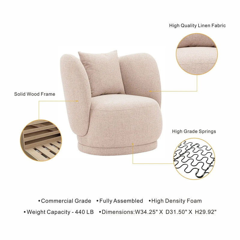 Siri - Lounge Chair - Wheat by HouseOfZazla
