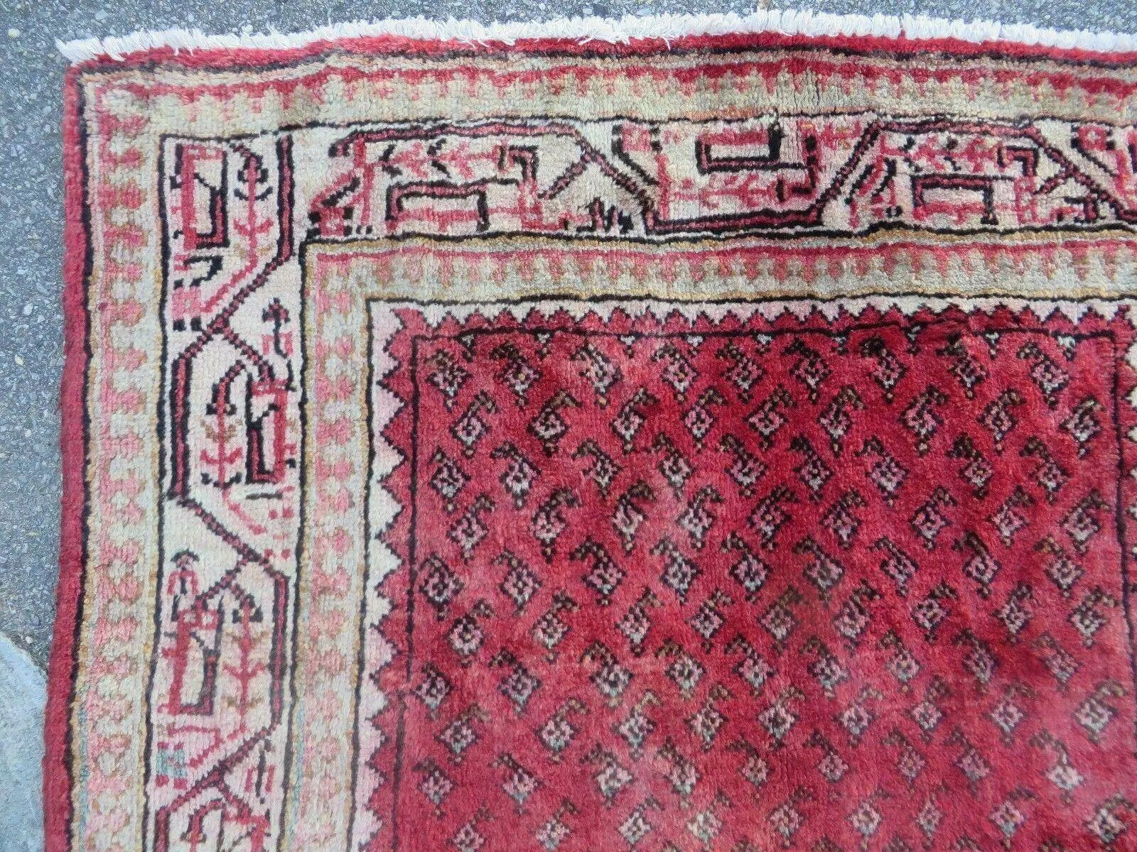 3'7"X 10' Antique Handmade India Oriental Paisley Wool Runner Rug Vegy # 31 by Jewel Rugs