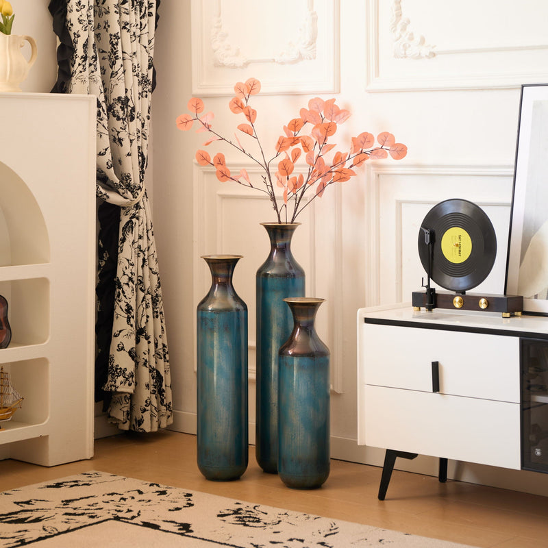 Modern Droplet Shaped Floor Vase Set, 3 Piece Home Decor by HouseOfZazla