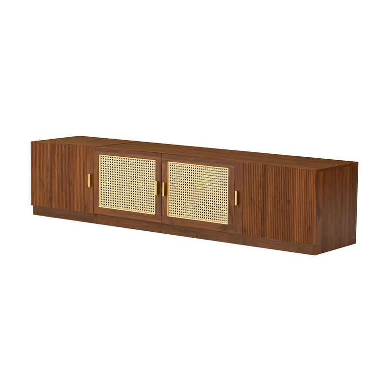 TV Stand, Media Console With Adjustable Shelves - Walnut by HouseOfZazla