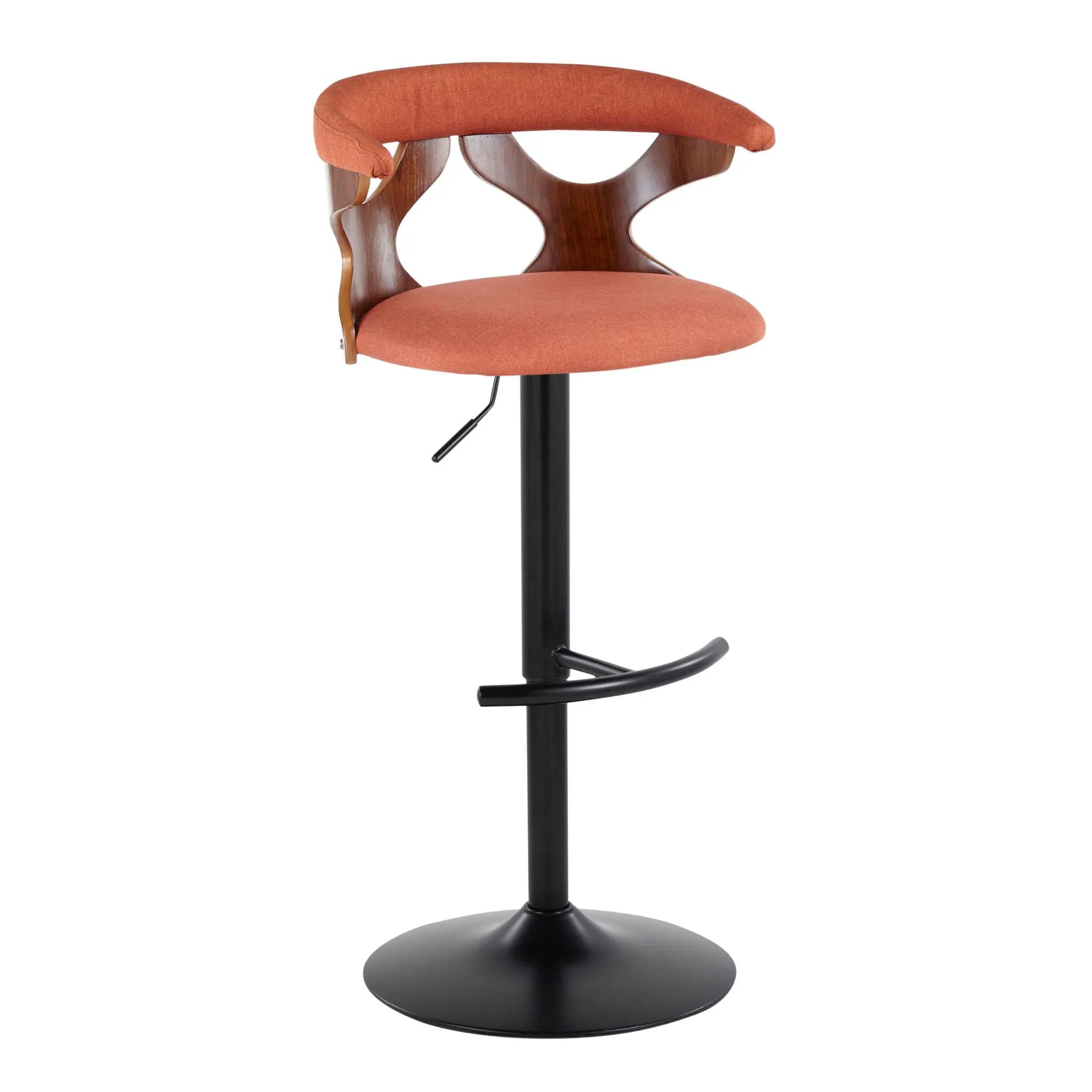 Gardenia - Contemporary Adjustable Barstool With Swivel With Rounded T Footrest (Set of 2) by Unique Piece Furniture