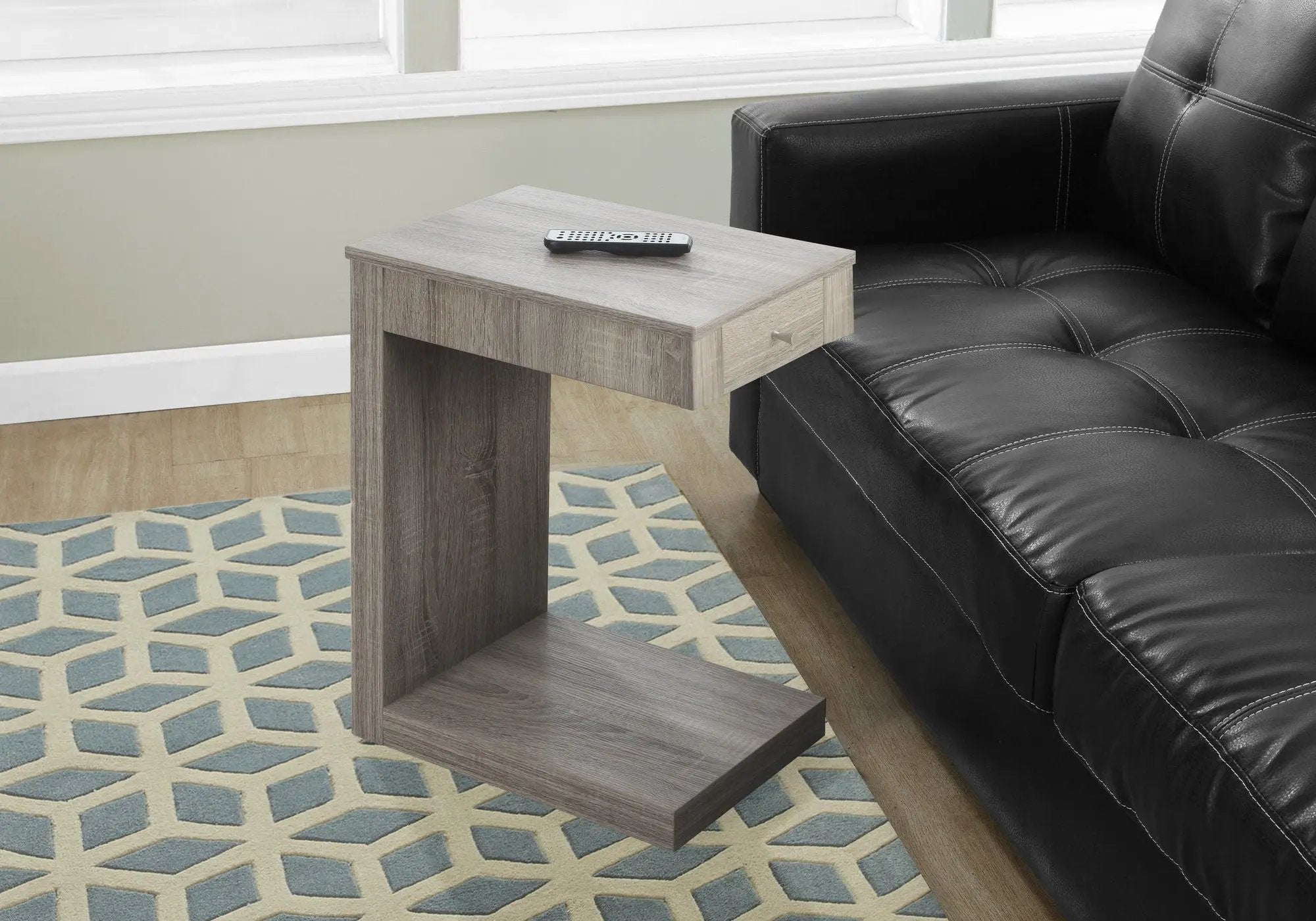 Accent Table, C-Shaped Contemporary & Modern - Taupe by HouseOfZazla