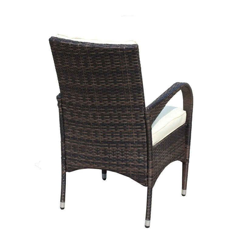 2-Piece Liberatore Dining Chairs with Beige Cushions by HouseOfZazla