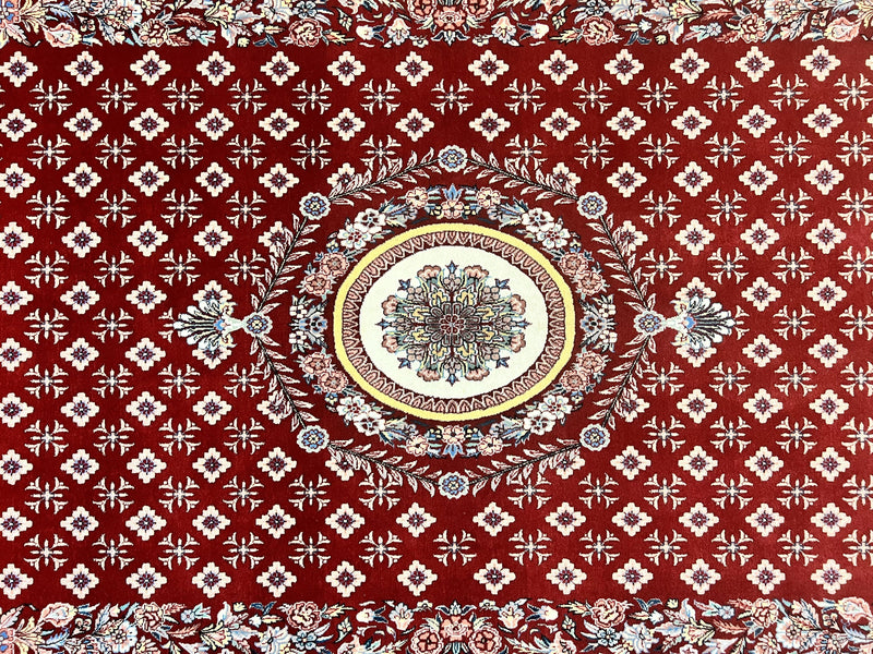 Pakistani Rug 6x9, European Aubusson Design, Wool Handmade Vintage Carpet, Dark Red, 6 x 9 Medium Sized Rug by Jewel Rugs