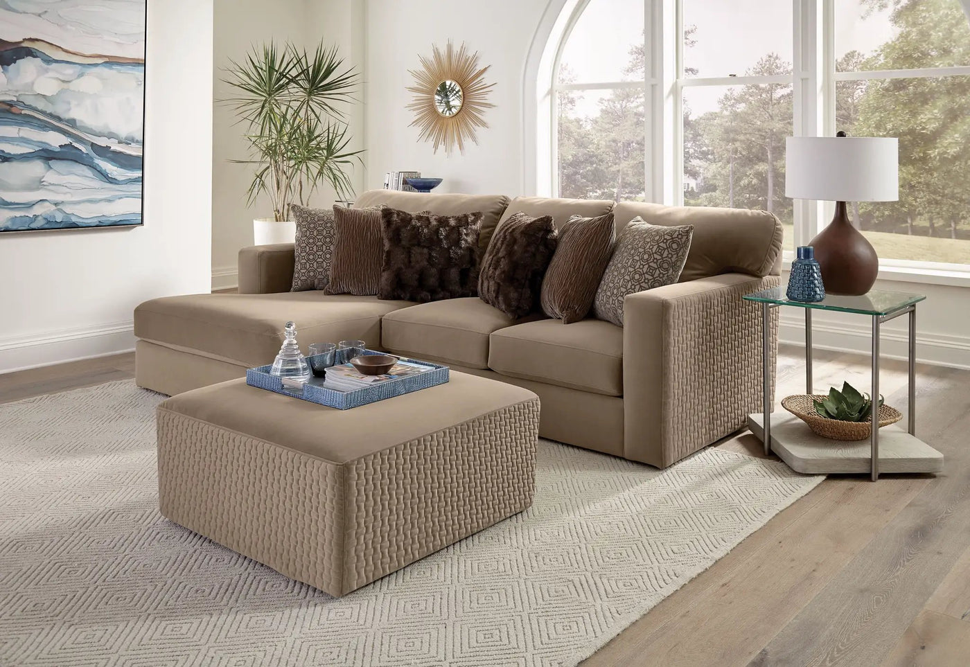 Carlsbad Modular Sectional - Cocktail Ottoman (40") by Unique Piece Furniture